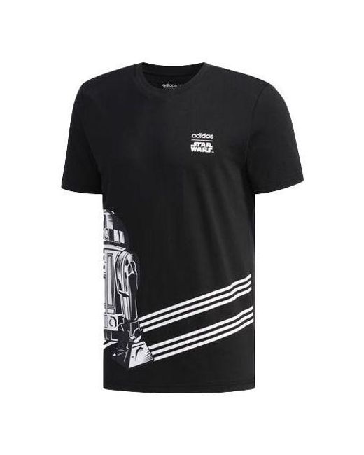 Adidas Black Round Neck Logo Short Sleeve for men