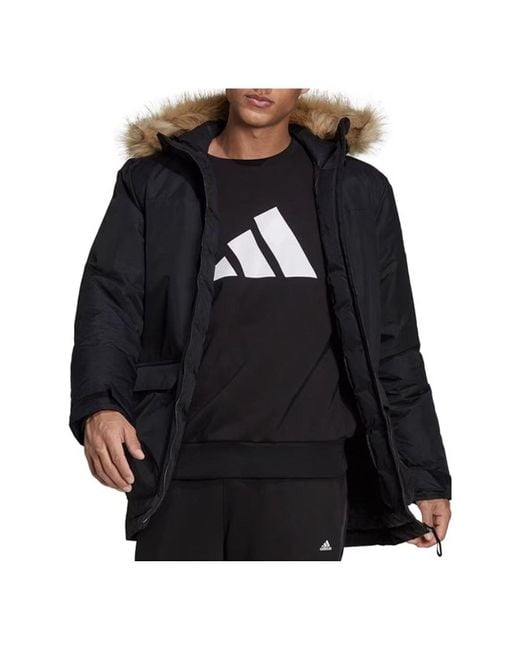 Adidas Blue Utilitas Hooded Parka Jacket for men