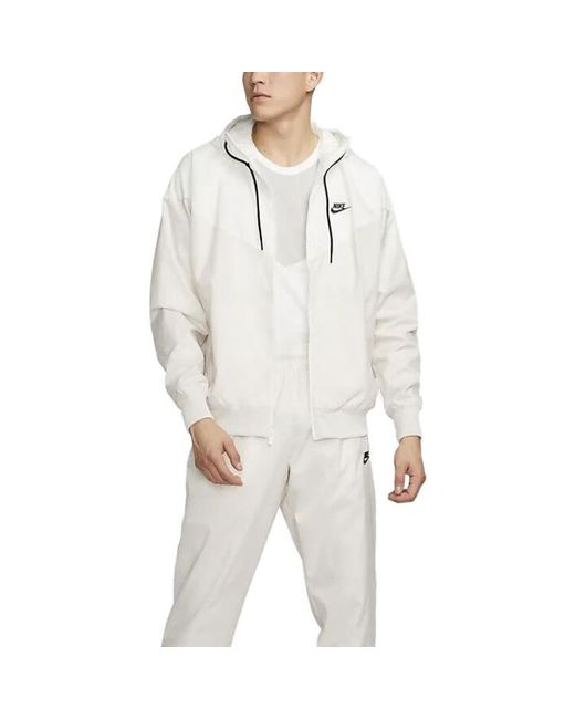 Nike White Sportswear Windrunner Hooded Jacket 'Light Orewood Sail' for men
