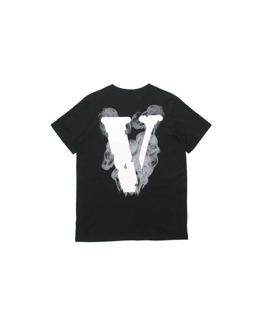 Vlone(GOAT) Black Smoke Demon Angel Pattern Alphabet Logo Short Sleeve Couple Style for men