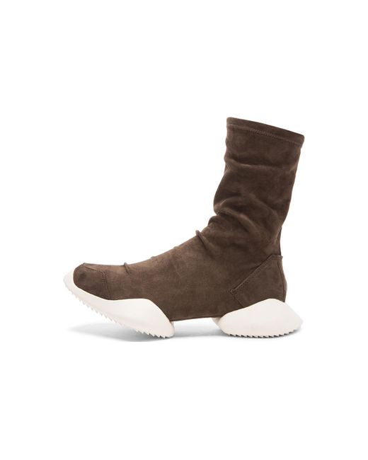 Adidas Brown Ankle Suede Boots Vicious Sole X Rick Owens