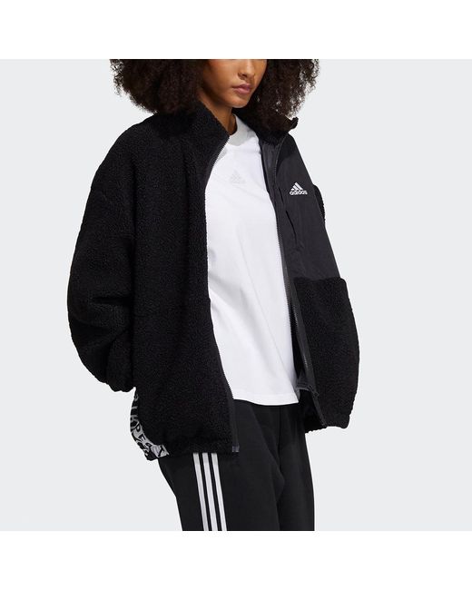 Adidas Blue (Wmns) Boa Jacket Stand Up Collar Jacket Coat