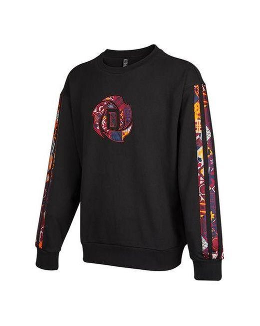 Adidas Black Mic Rose Crew Limited Printing Basketball Sports Round Neck Pullover for men
