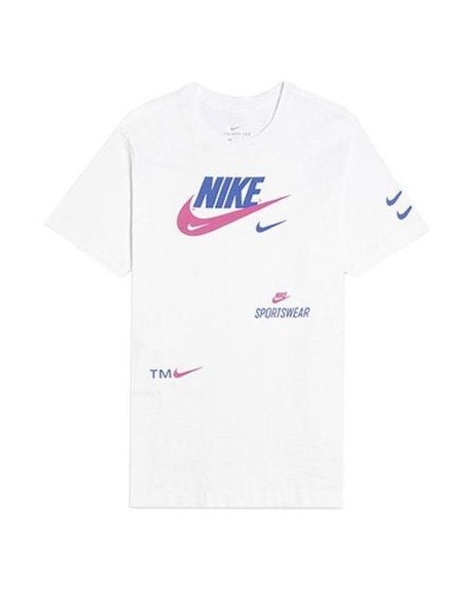 Nike White Swoosh Round Neck Short Sleeve for men