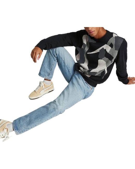 PUMA Blue Players Lounge Knit Crew Neck for men