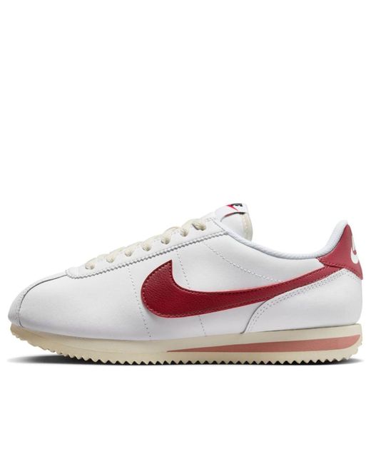 Nike Cortez Womens Casual Trainers In White Red - 6 Uk