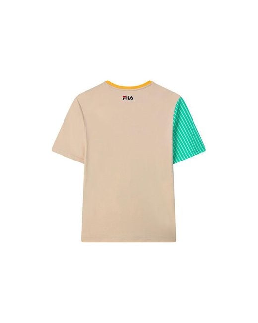 Fila Black Contrast Color Stitching Logo Short Sleeve for men