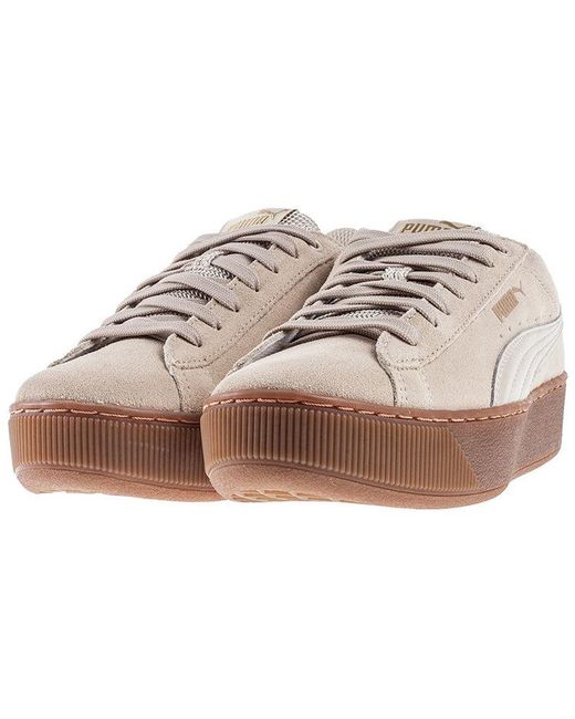 PUMA White (Wmns) Vikky Platform 'Pebble'