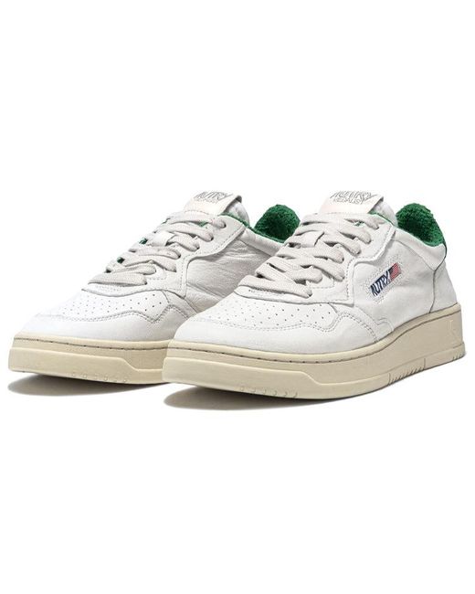 Autry White (Wmns) Medalist Low Leather And Suede And Embroidered Logo'