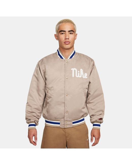 Nike Natural Dugout Loose Satin Jacket Asia Sizing 'Khaki Sail' Fq7970-247 for men