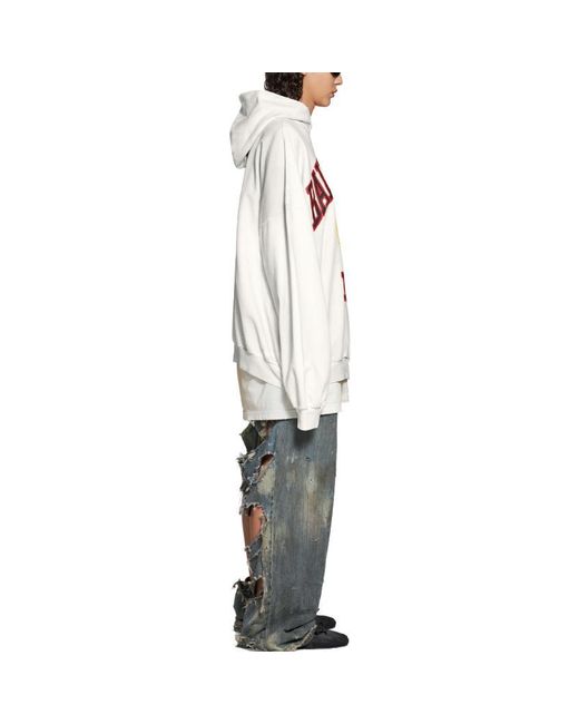 Balenciaga White Diy College Hoodie