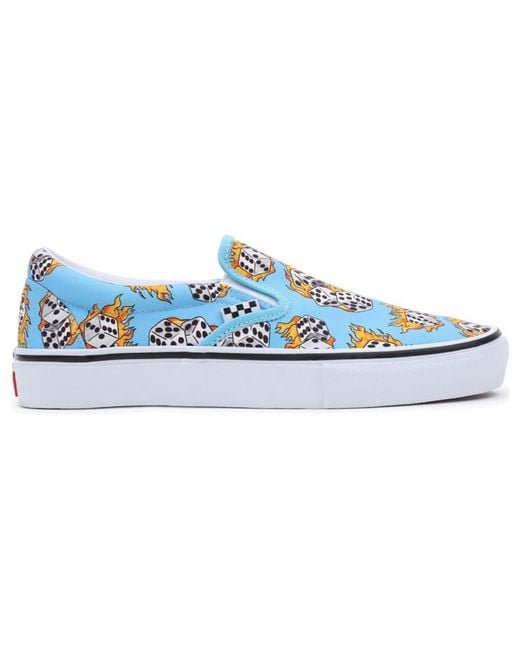 Vans Blue Skate Slip-On Flame Dice' for men