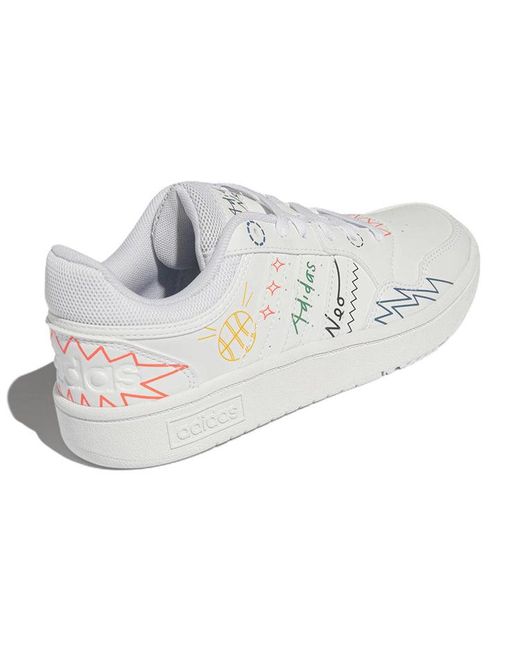 Adidas White (Wmns) Hoops 3.0 Shoes Muti-Color'
