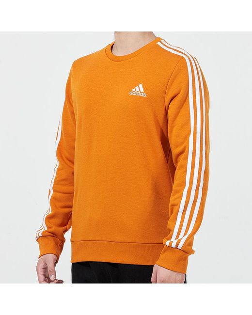 Adidas Orange 3S Fl Swt Round Neck Long Sleeves for men
