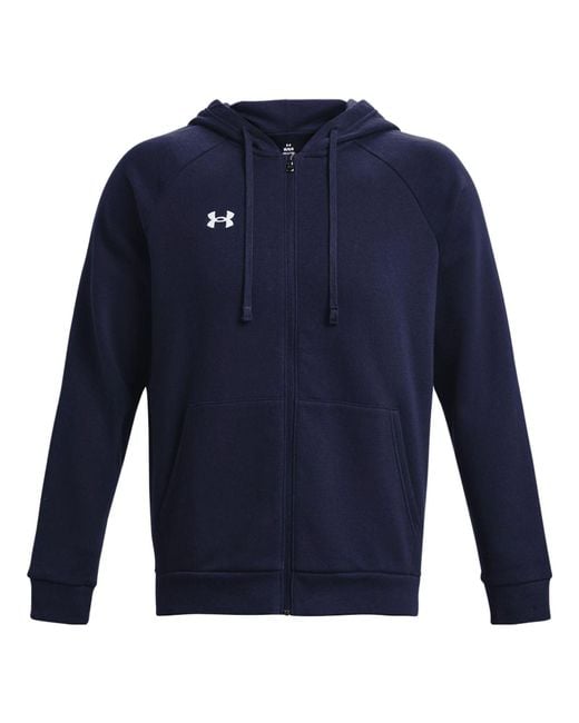 Under Armour Blue Rival Fleece Fz Hooded Jacket for men