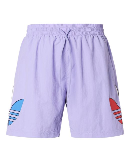 Adidas Blue Originals Tricol Logo Sports Swimming Short Pants for men