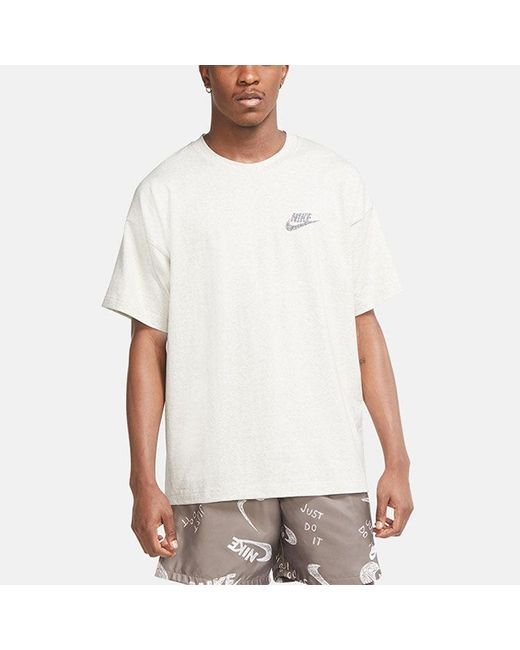 Nike White Sportswear Loose Casual Sports Round Neck Short Sleeve for men