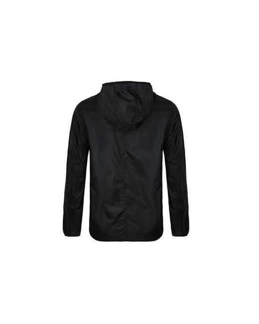 Adidas Black Own The Run Jkt Running Athleisure Casual Sports Hooded Zipper Jacket for men