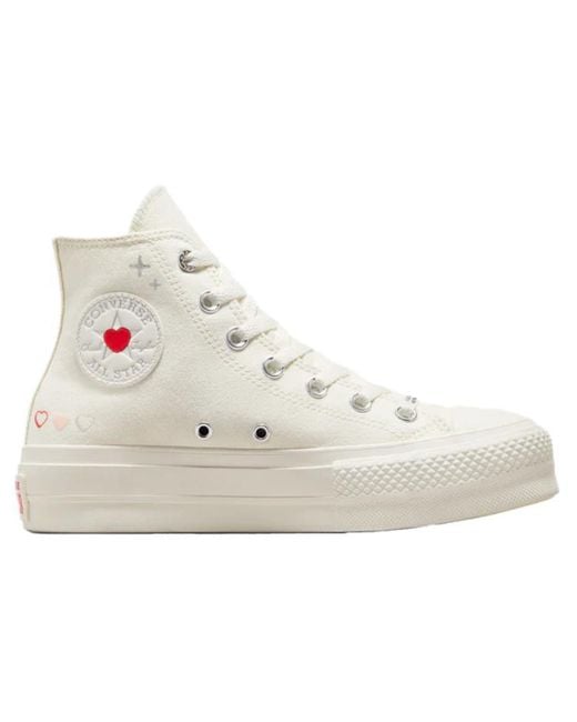 Converse White (Wmns) Chuck Taylor All Star Lift Platform Y2K Heart High Top Fever Dream'