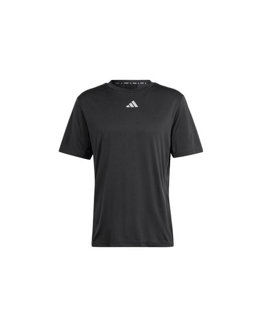 Adidas Black Hiit Workout 3-Stripes Tee Asia Sizing for men