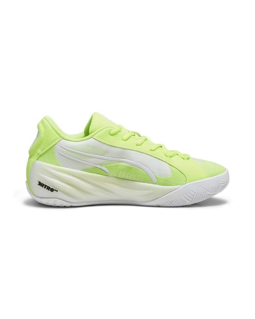 PUMA White All-Pro Nitro 'Lime Squeeze' for men