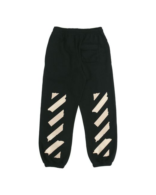 Off-White c/o Virgil Abloh Black Rubber Strap Stripe Sports Pants for men