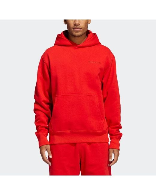 Adidas Originals X Pharrell Williams Crossover Solid Color Casual Sports Pullover Red for men