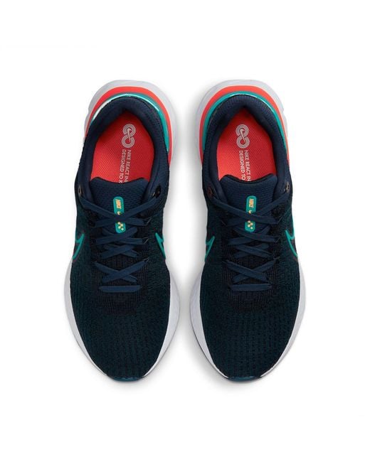 Nike Blue React Infinity Run Flyknit 3 'Obsidian Bright Spruce' for men