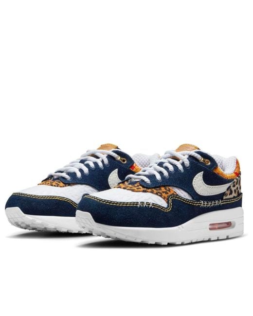 Nike Blue Air Max 1 Premium 'Denim Leopard' for men