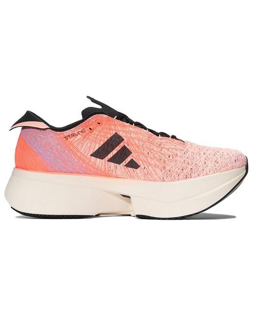 Adidas Pink Adizero Prime X Strung Running Shoes 'Solar' for men