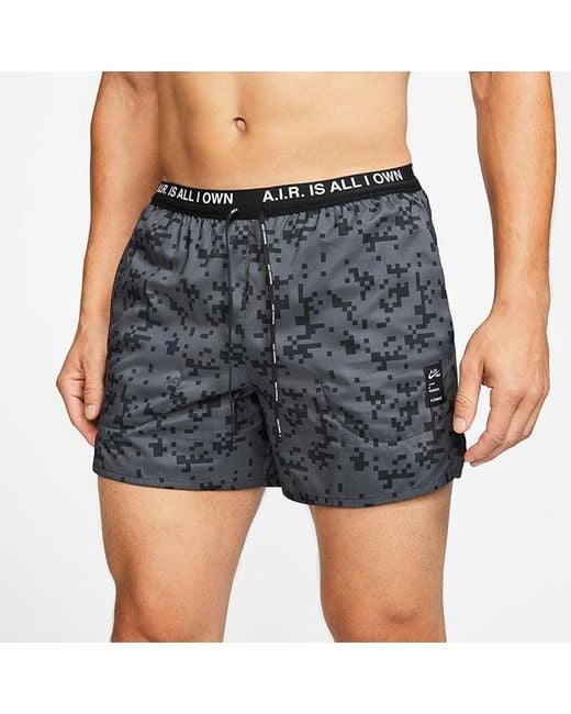 Nike Black Alphabet Pattern Loose Lacing Sports Shorts for men