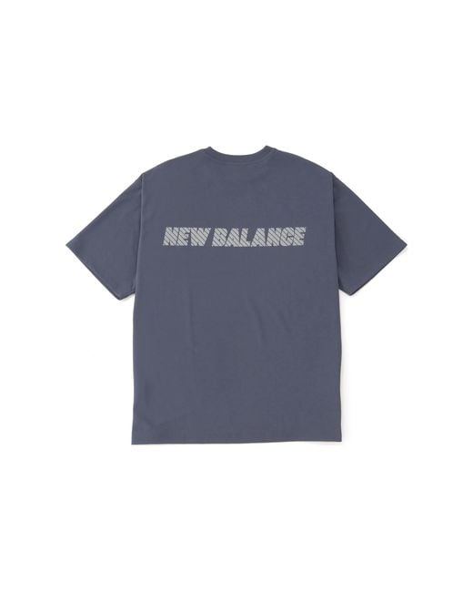 New Balance Blue Met24 Reflection Nb Logo T-Shirt 'Graphite' for men