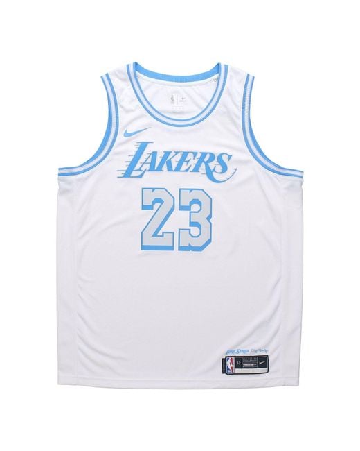 Nike Blue Nba Lebron James Los Angeles Lakers 2021/22 City Edition Swingman Jersey #23 for men