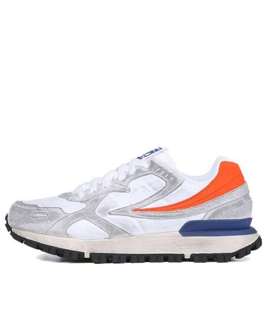 Fila White Zagato Washing Low Top Running Shoes for men