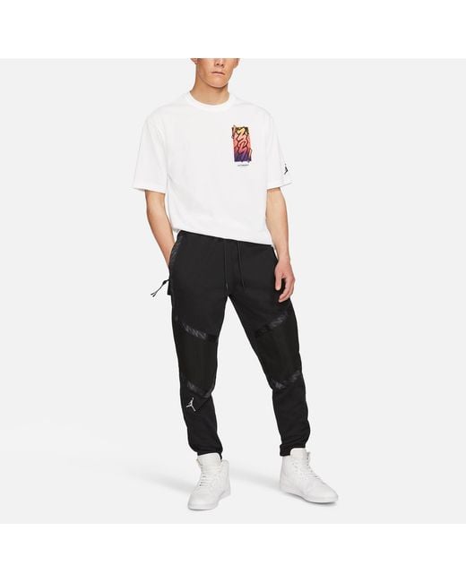 Nike Black Dri-Fit Zion Big Pocket Patchwork Print Knit Sports Bundle Feet Pants for men