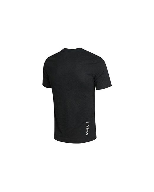 Nike Black M Nk Graphic Ss Tee Large Alphabet Printing Sports Short Sleeve for men
