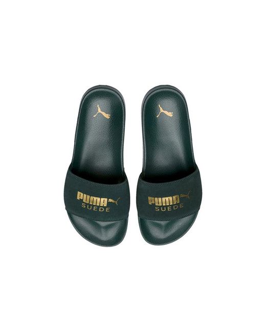 PUMA Green Leadcat Suede Slippers for men