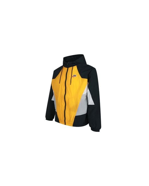 Nike Yellow Sportswear Heritage Windrunner Hooded Woven Jacket for men
