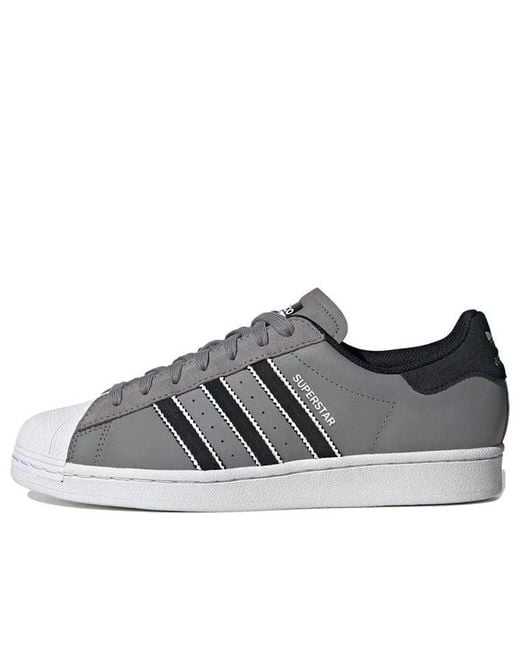 Adidas Gray Originals Superstar Shoes Three' for men