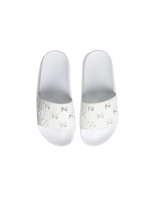 Gucci White (Wmns) Rubber Gg Slide