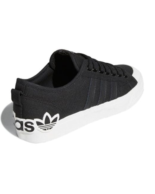 Adidas Black Nizza 'Oversize Heel Logo for men