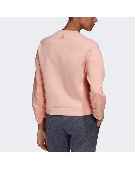 Adidas Pink (Wmns) Crew Dk Emby Sweatshirt