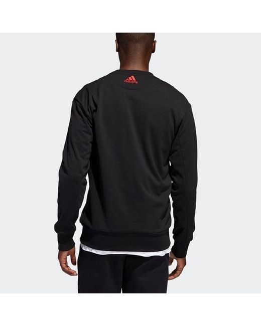 Adidas Blue Basketball Sports Round Neck Pullover for men