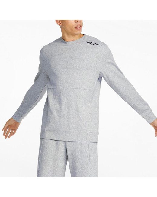 PUMA Gray Full Sleeve Solid Sweater for men