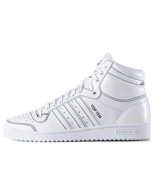 Adidas White Top Ten Hi 'Triple' for men