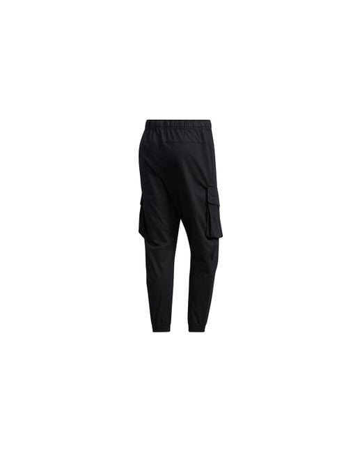 Adidas Black Th Pnt Cargo Leisure Sports Big Pocket Suit Trousers for men