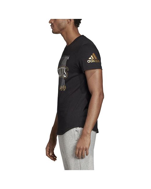 Adidas Black Running Training Sports Gym Round Neck Short Sleeve for men