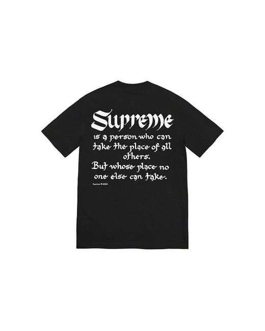 Supreme Black Ss22 Week 8 Person Tee Cartoon Alphabet Printing Round Neck Short Sleeve for men