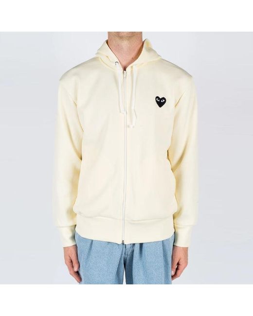 COMME DES GARÇONS PLAY White C Zip Hoodie Big Heart for men