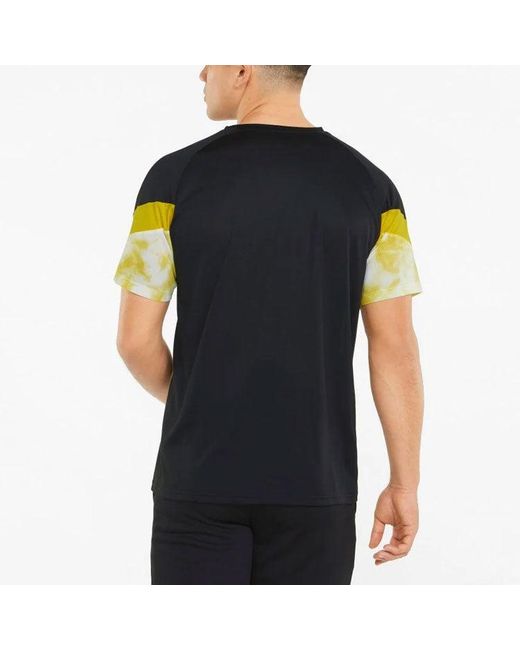 PUMA Black Colorblock Round Neck T-Shirt for men